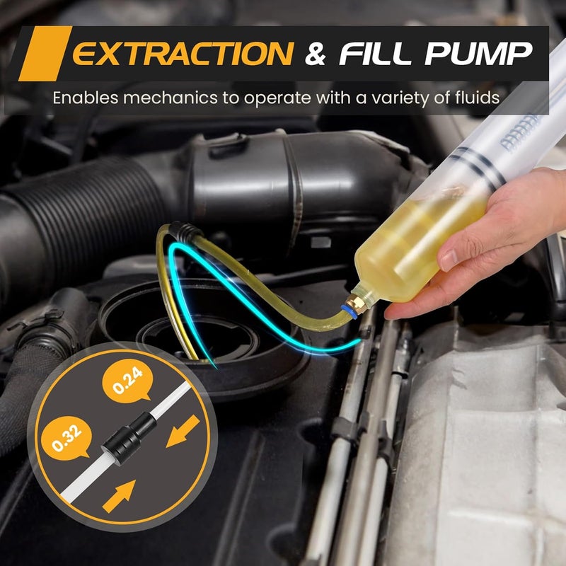 SOWKIPE 500CC Automotive Fluid Extractor Pump, Premium Manual Extraction & Fill Pump with 2 Hoses, Oil Syringe with Powerful Suction, Fluid Oil Change Evacuator - Image 3